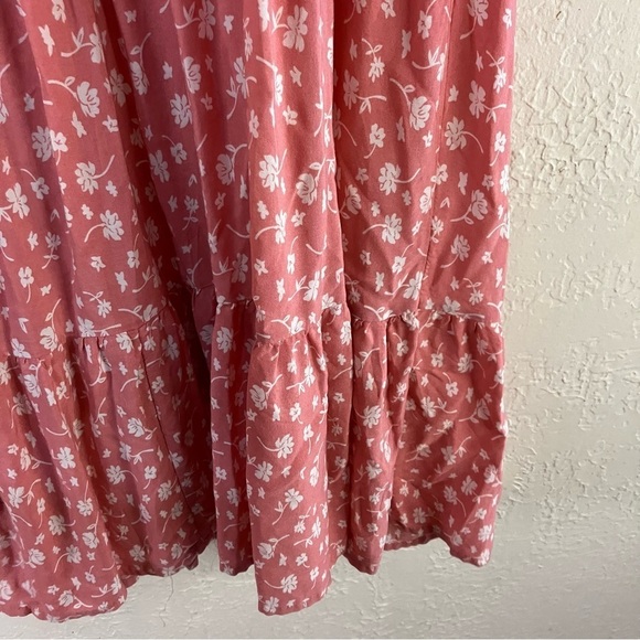 Petal And Pup Poppy Floral Tiered Baby Doll Mini Dress in Pink - Picture 8 of 12